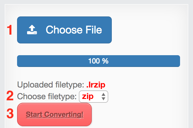 How to convert LRZIP files online to ZIP